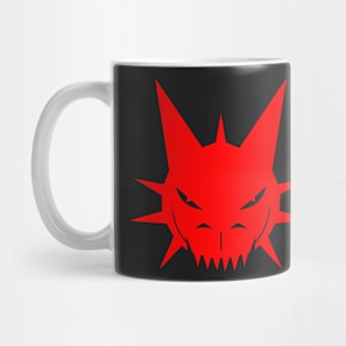 Red Dragon's Head Design On Black Background Mug